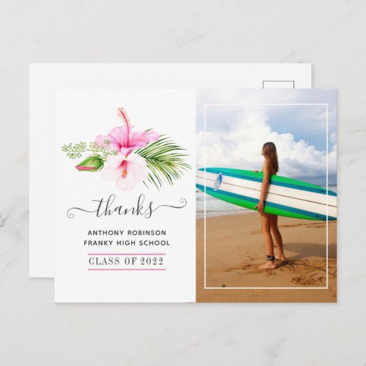 Surfer Adventure Graduation Party Dank u Briefkaart (Voorkant / Achterkant)