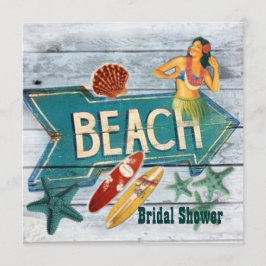 Surfer Aloha Hula Girl hawaii strand vrijgezellenf Kaart