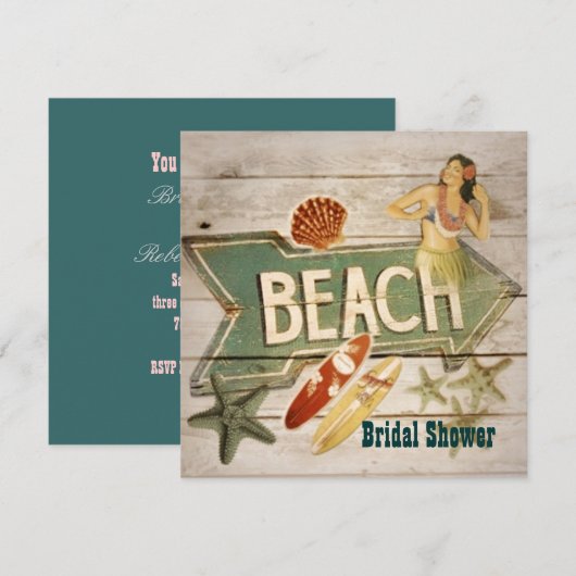 Surfer Aloha Hula Girl hawaii strand vrijgezellenf Kaart (Voorkant / Achterkant)