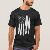 Surfer Amerikaanse vlag surfplank 4 juli T-shirt (Voorkant)