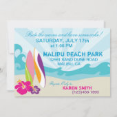 Surfer Babe en Surf Boards strandstrand 2 Kaart (Achterkant)