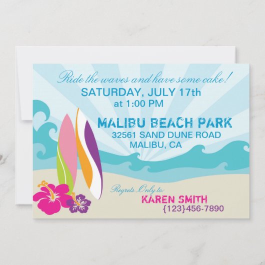 Surfer Babe en Surf Boards strandstrand 2 Kaart (Achterkant)