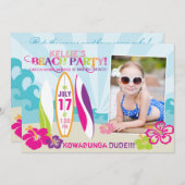 Surfer Babe en Surf Boards strandstrand 2 Kaart (Voorkant / Achterkant)