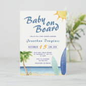 Surfer Baby aan boord van Surfer Beach Kaart (Staand voorkant)