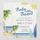 Surfer Baby aan boord van Surfer Beach Kaart (Voorkant / Achterkant)