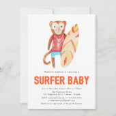 Surfer Baby | Baby Shower Uitnodiging (Voorkant)