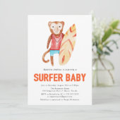 Surfer-Baby | Uitnodiging tot Baby shower (Staand voorkant)