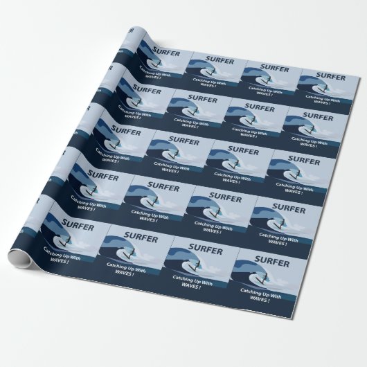 Surfer Beach Surfen Cadeaupapier (Uitgerold)