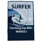 Surfer Beach Surfen Medium Cadeauzakje (Voorkant)