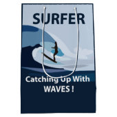 Surfer Beach Surfen Medium Cadeauzakje (Achterkant)