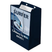 Surfer Beach Surfen Medium Cadeauzakje (Achterkant Gekanteld)