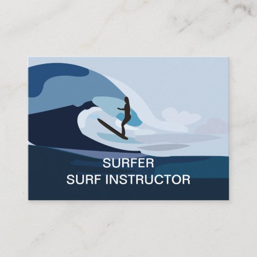 Surfer Beach Surfen Surf Instructeur Visitekaartje (Voorkant)