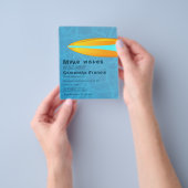 Surfer Beach thema Afstuderen Party Foto uitnodige Flyer (Hand)