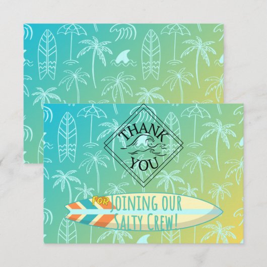 Surfer-bedankkaart Bedankkaart (Voorkant / Achterkant)