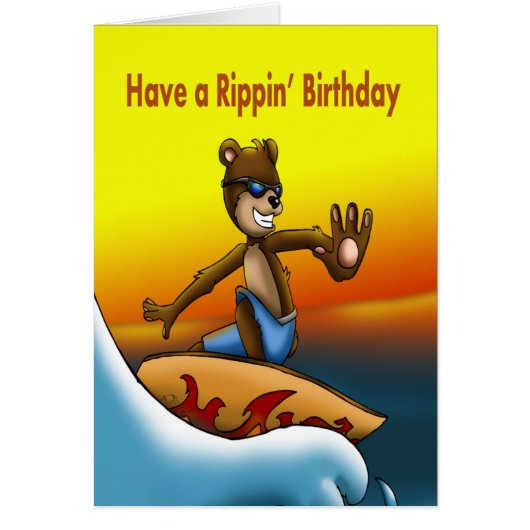 Surfer Beer verjaardag (Voorkant)