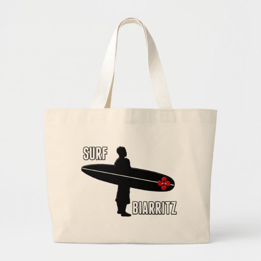 Surfer Biarritz Basque Grote Tote Bag (Voorkant)