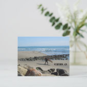 Surfer bij Rincon Beach, Ventura, CA Briefkaart (Staand voorkant)