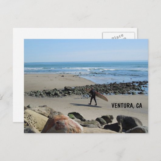 Surfer bij Rincon Beach, Ventura, CA Briefkaart (Voorkant / Achterkant)