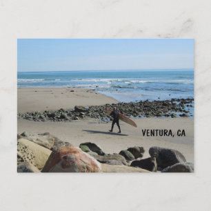 Surfer bij Rincon Beach, Ventura, CA Briefkaart
