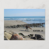 Surfer bij Rincon Beach, Ventura, CA Briefkaart (Voorkant)