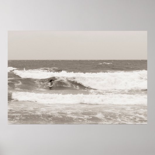 Surfer bij surfen poster (Voorkant)