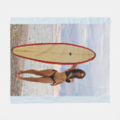 SURFER BIKINI GIRL BLANKET FLEECE DEKEN (Voorkant (Horizontaal))