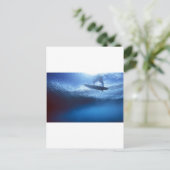 Surfer blue wave onderwater uitzicht briefkaart (Staand voorkant)