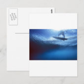 Surfer blue wave onderwater uitzicht briefkaart (Voorkant / Achterkant)