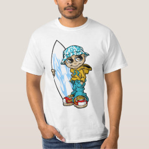 Surfer boy and his board t-shirt