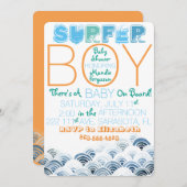 Surfer Boy Baby shower Uitnodiging (Voorkant / Achterkant)
