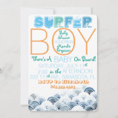 Surfer Boy Baby shower Uitnodiging (Voorkant)