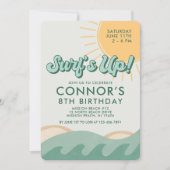 Surfer Boy Birthday Surf op elke leeftijd uitnodig Kaart (Voorkant)