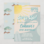 Surfer boy uitnodiging Elke leeftijd Surf op uitno (Voorkant / Achterkant)