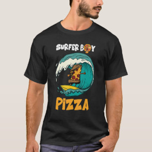 Surfer Boy voor wie houdt van surfen en eten Pizza T-shirt