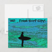 Surfer-Briefkaart Briefkaart (Voorkant / Achterkant)