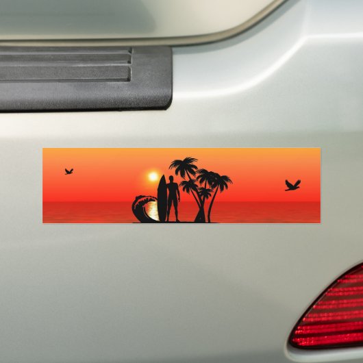 Surfer Bumpersticker (Op auto)