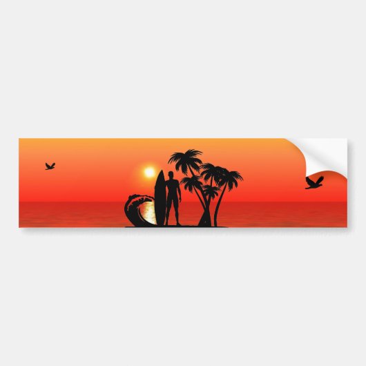 Surfer Bumpersticker (Voorkant)