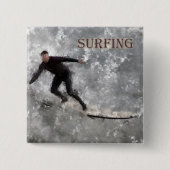 Surfer-Button Vierkante Button 5,1 Cm (Voorkant)
