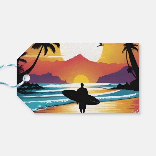 Surfer Cadeaulabel (Achterkant Horizontaal)