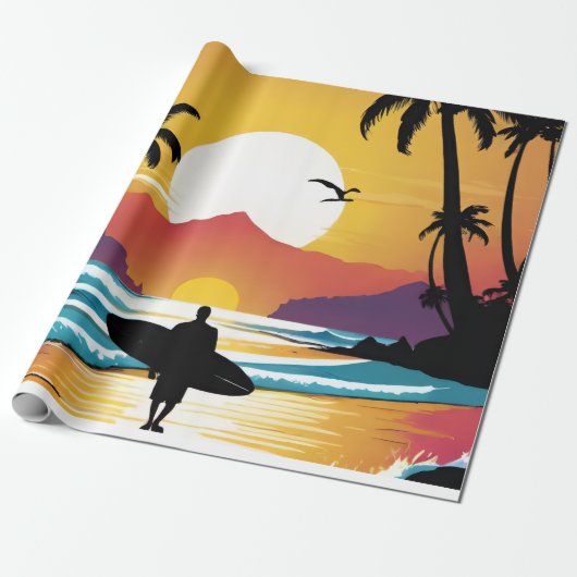 Surfer Cadeaupapier (Uitgerold)