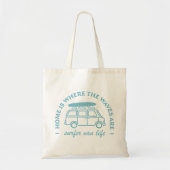 Surfer camper van life surf lover citaten tote bag (Voorkant)