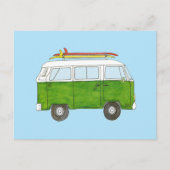 Surfer Campervan Briefkaart (Voorkant)