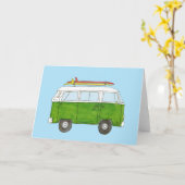 Surfer Campervan Kaart (Gele Bloem)