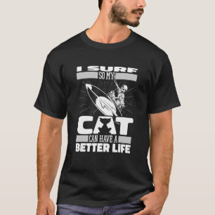Surfer Cat Surfboard Waves Surfrider Surfing T-shirt