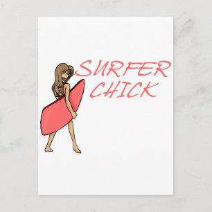 Surfer Chick Briefkaart