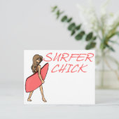 Surfer Chick Briefkaart (Staand voorkant)