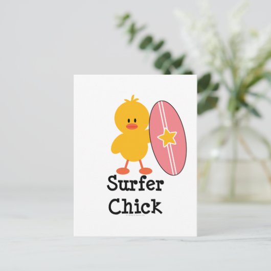 Surfer Chick-Briefkaart Briefkaart (Staand voorkant)