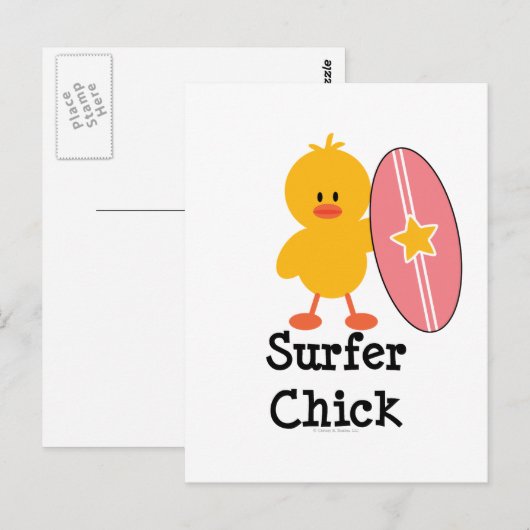 Surfer Chick-Briefkaart Briefkaart (Voorkant / Achterkant)