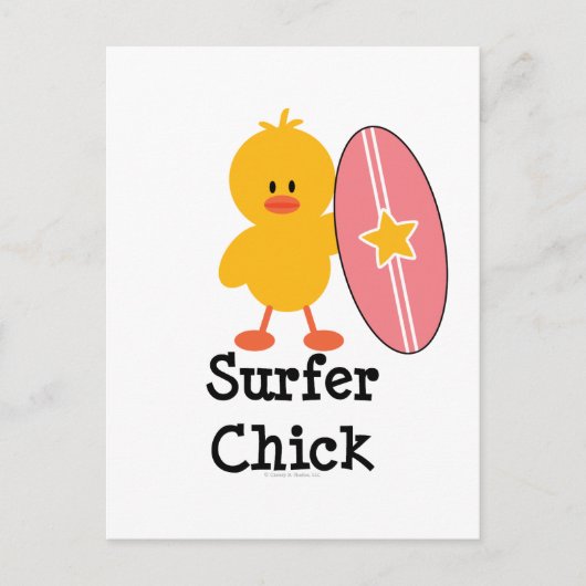 Surfer Chick-Briefkaart Briefkaart (Voorkant)