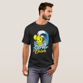 Surfer Chick Chicken Hen Wave Surfer Beach Surfing T-shirt (Voorkant volledig)